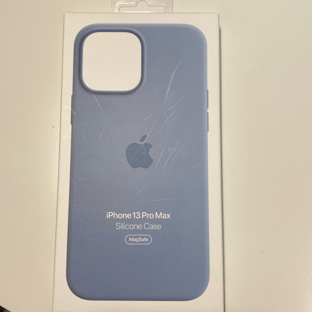 iPhone, 13 Pro Max silicone case blue fog color with box